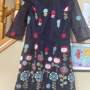 Floral Embroidered Kids Dress